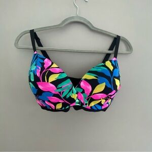 PINK Leaf Print Bra 36DD